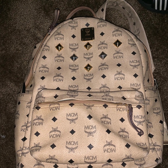 MCM visetos Stark beige coated canvas bag